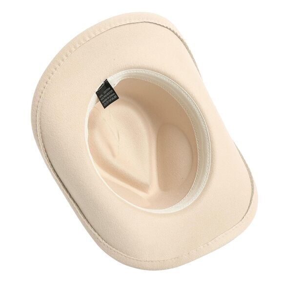 6854 Women Men Felt Wide Brim Western Cowboy Hats Belt Buckle Panama Hat main image 7